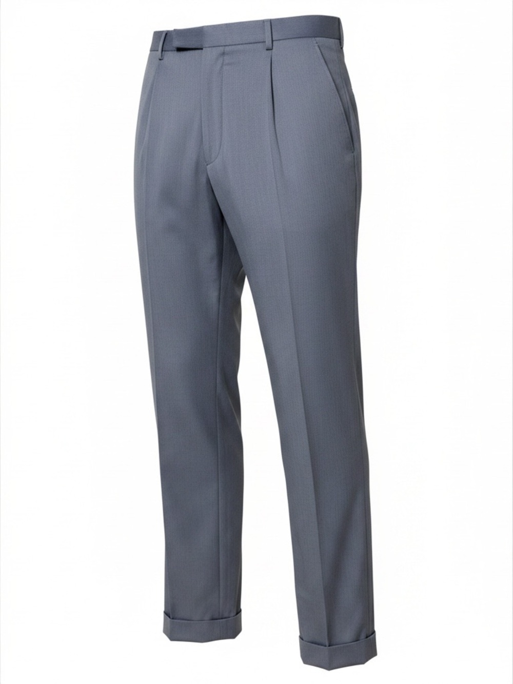 Roundtree & Yorke Men's Slate Gray Pleated Dress Pants